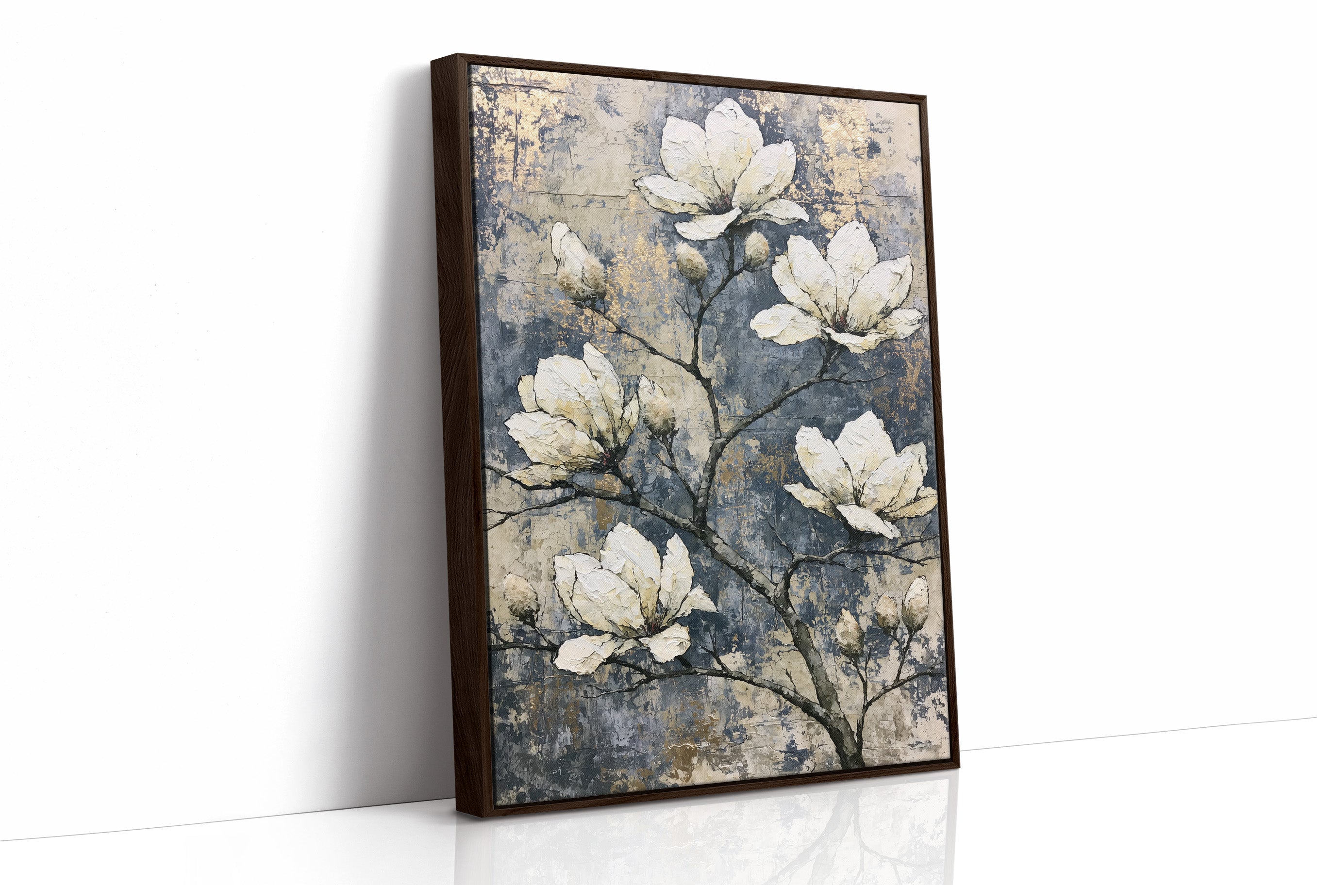 Magnolia Branch on Cracked Gold