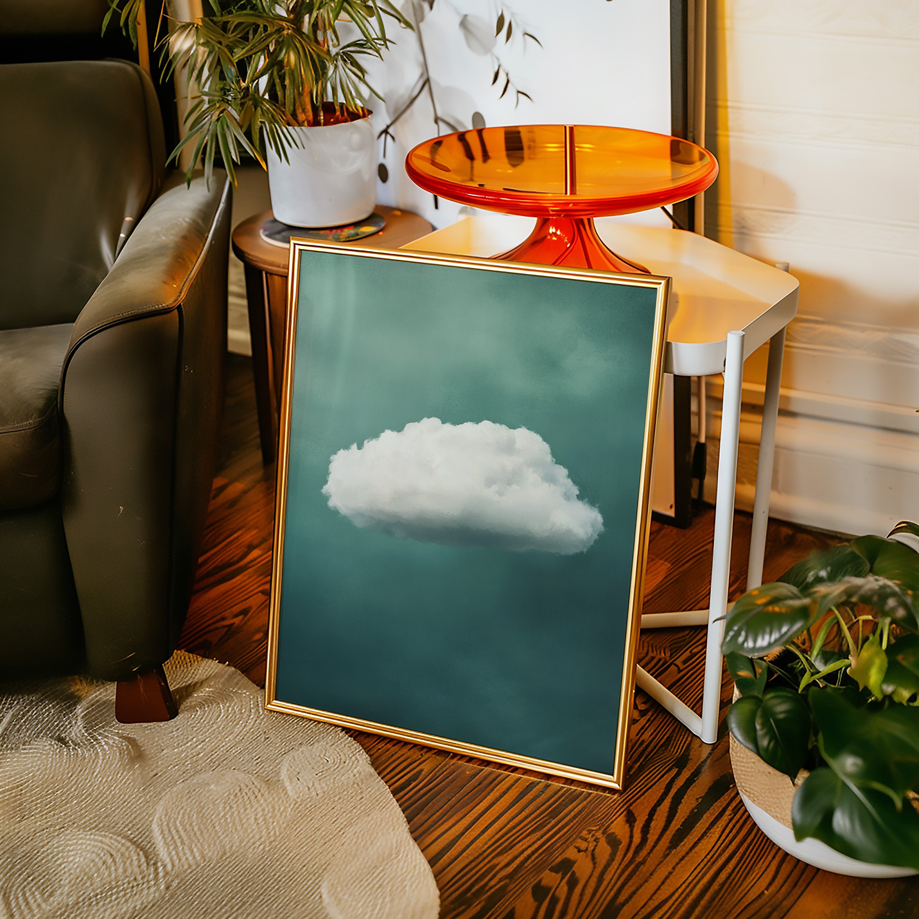 Gentle Cloud over Seafoam Sky