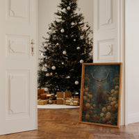 Stag Among Golden Chrysanthemums Glows