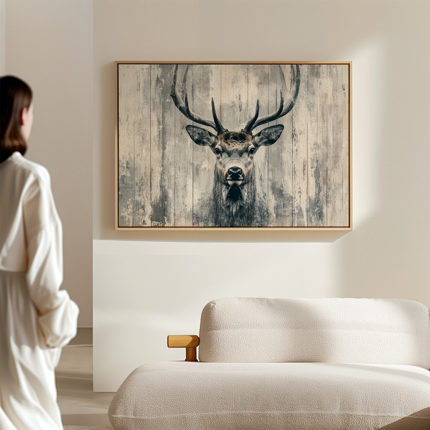 Noble Stag Against Winter Wood