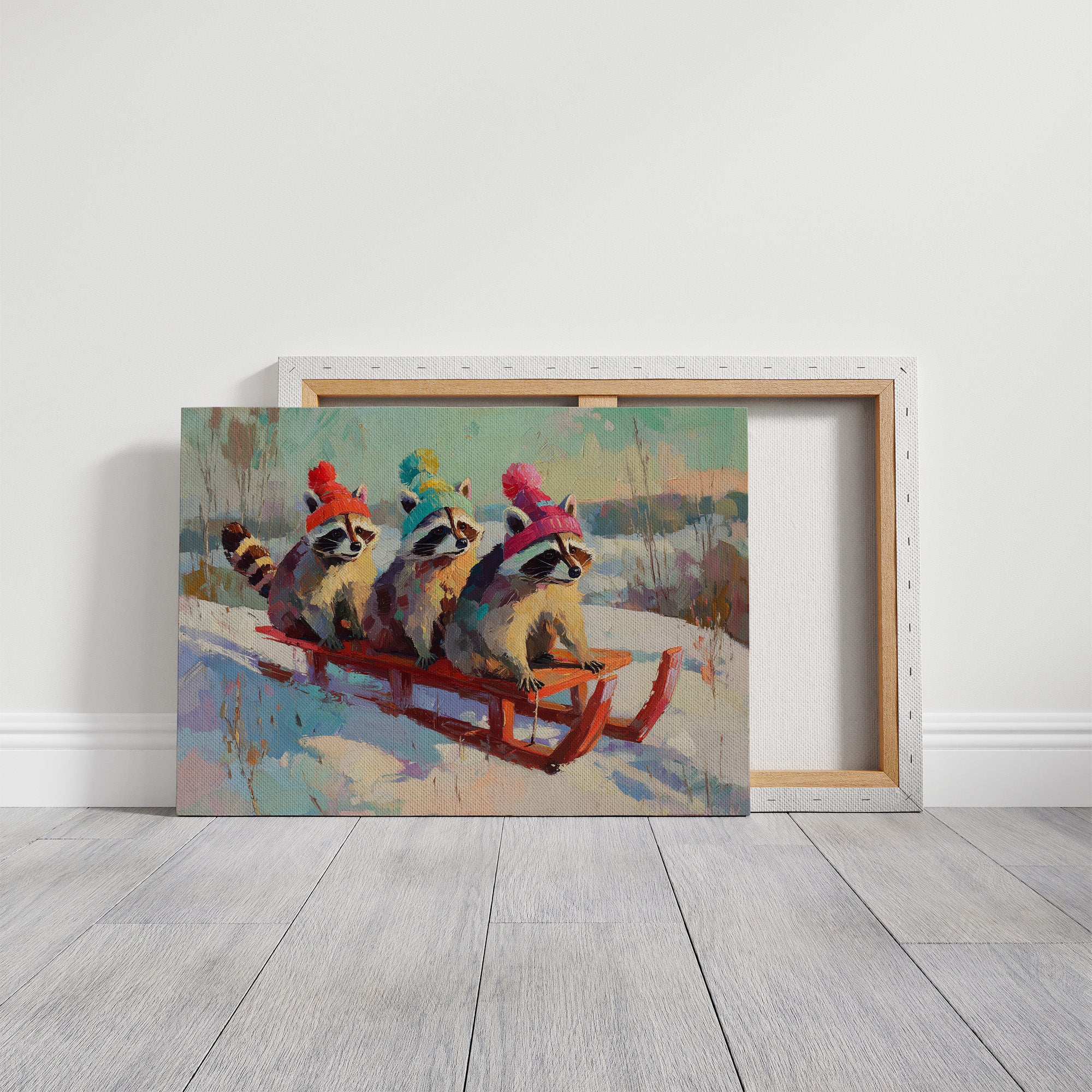 Winter Ride with Bright Hats