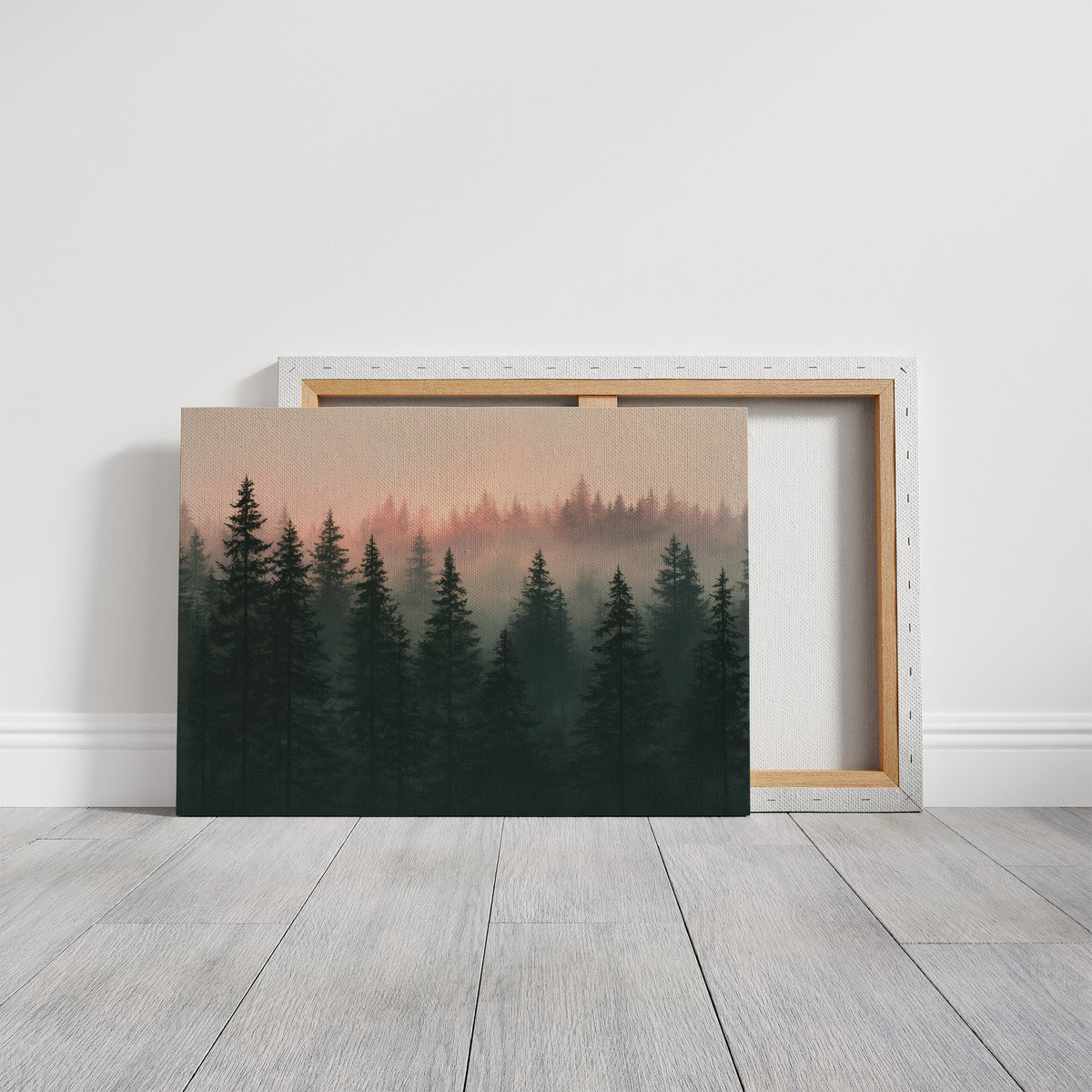 Pines Fading Into Fog