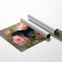 Dark Wings Among Blush Roses