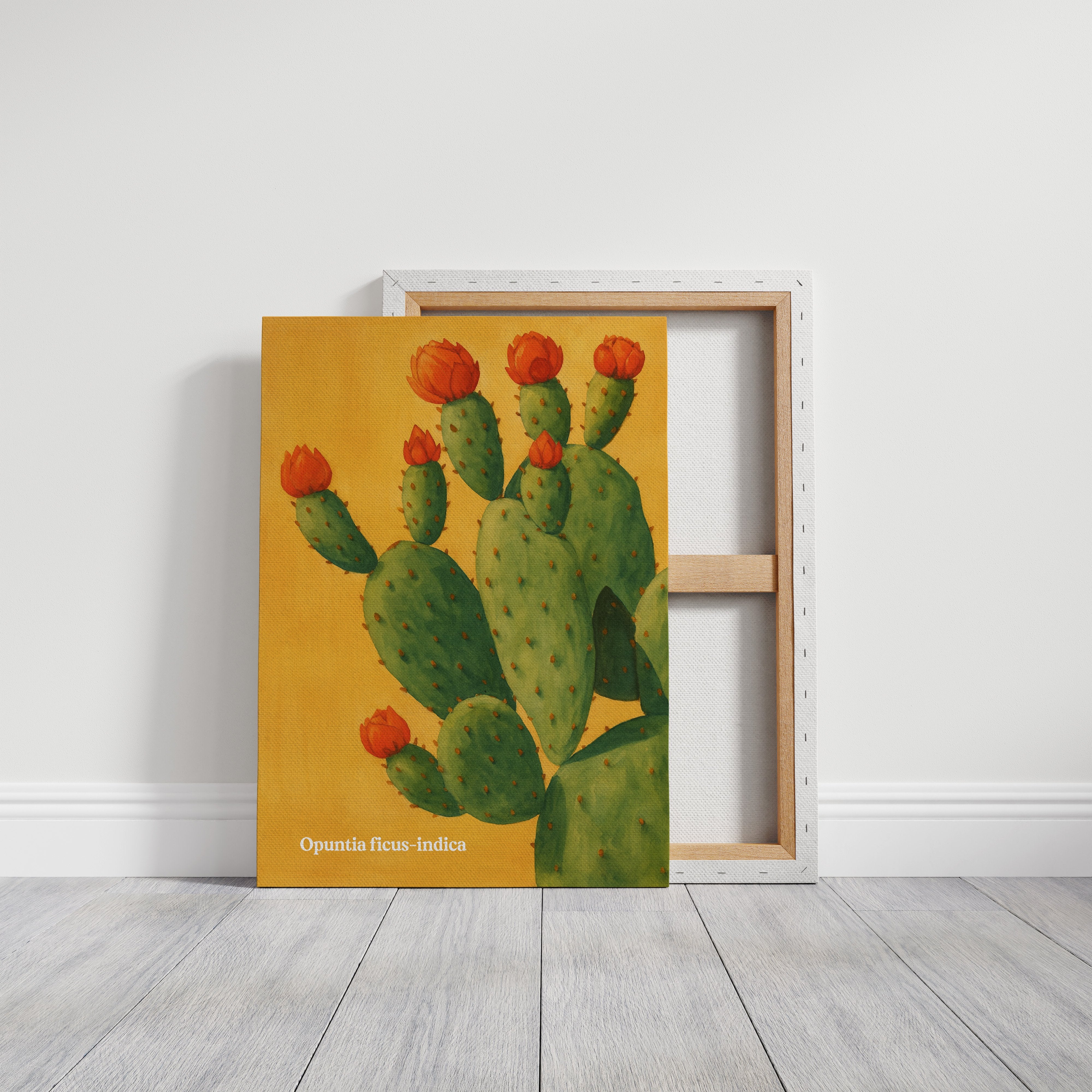 Desert Bloom Against Golden Sky