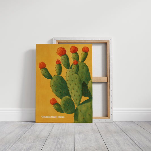 Desert Bloom Against Golden Sky