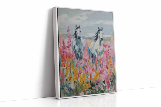 Wild Horses Dance Through Wildflowers