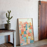 Stacked City Dreams Watercolor Print