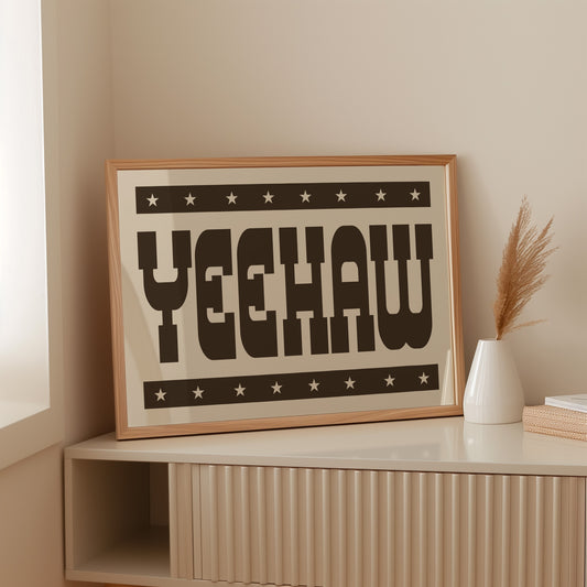 Bold Yeehaw Western Star Print