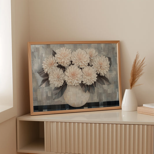 Blush Dahlias In Woven Light