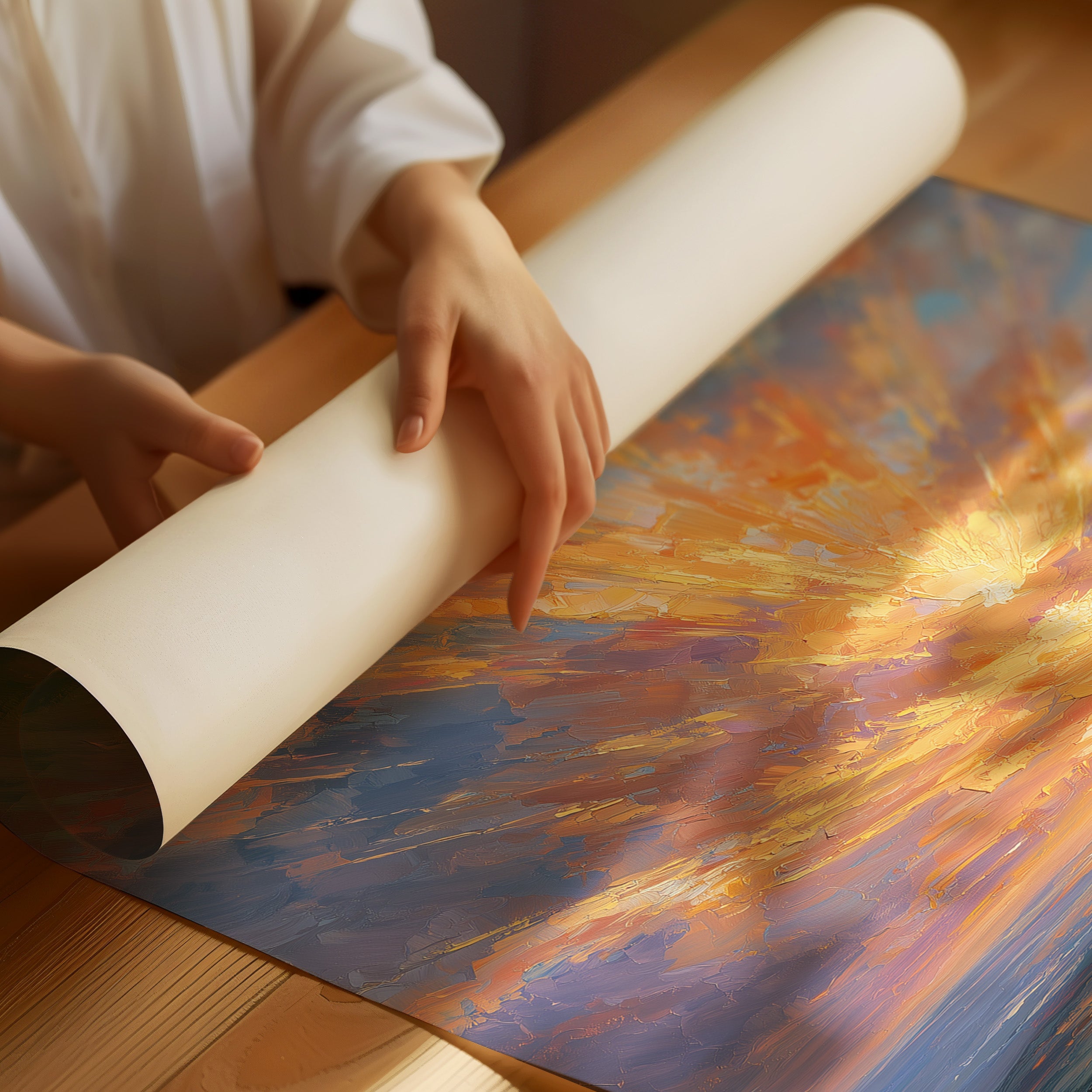 Coastal Symphony in Amber Light