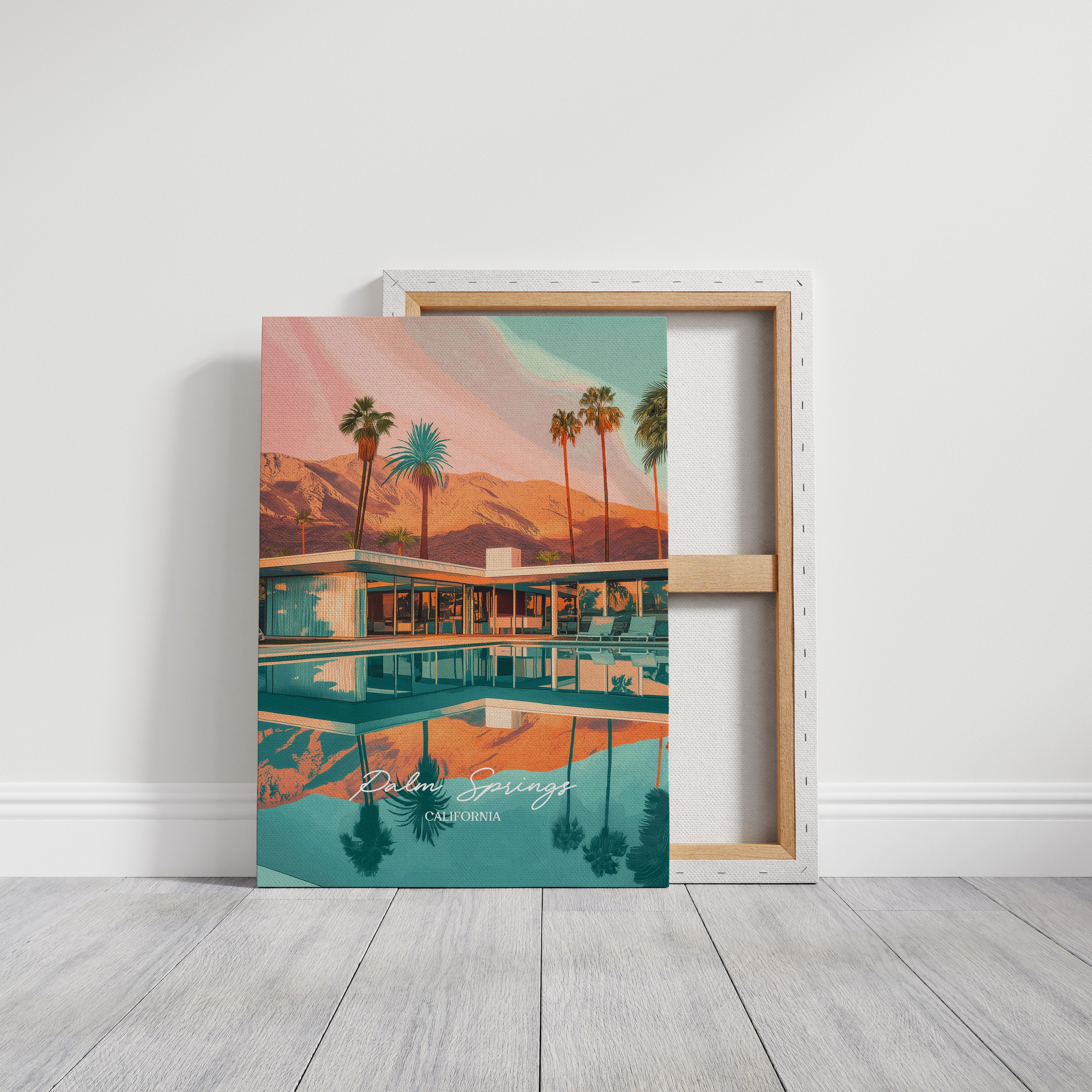 Desert Oasis Mirrors Mountain Glow