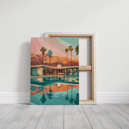 Desert Oasis Mirrors Mountain Glow