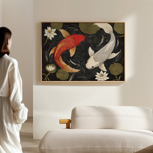 Koi Dance Among Midnight Lotuses
