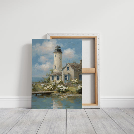 Coastal Keeper With Blooming Garden