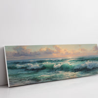 Golden Light Over Rolling Ocean Waves