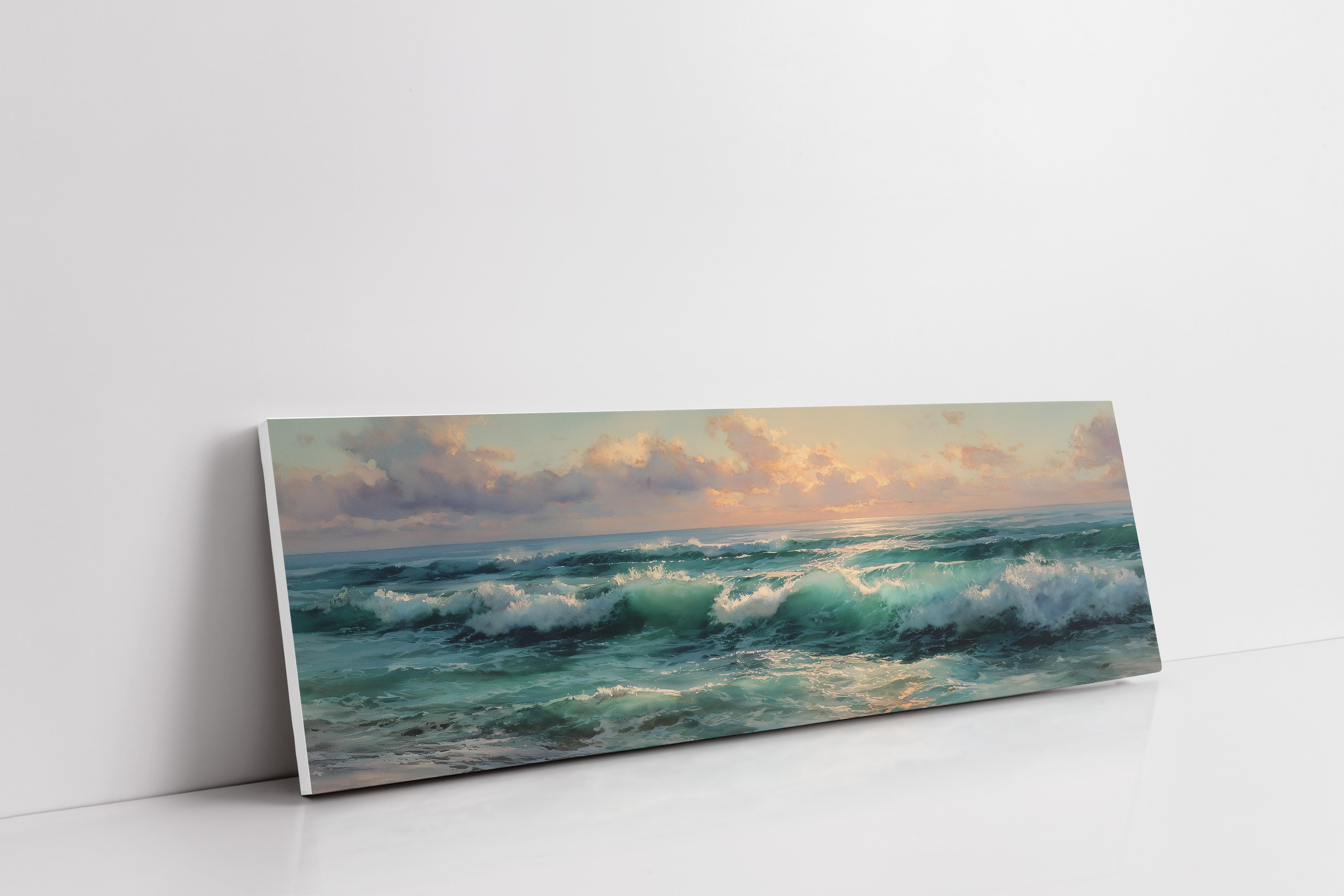 Golden Light Over Rolling Ocean Waves