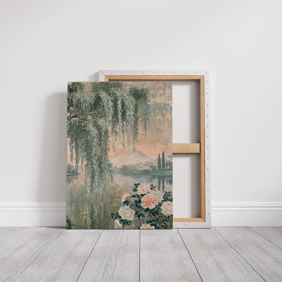 Willow Peony Chinoiserie Landscape