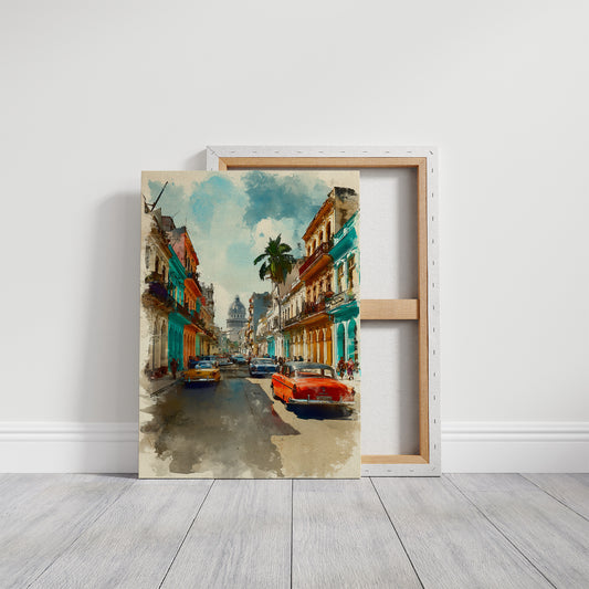 Vintage Havana Street in Sunlight