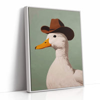 Ranch Duck Tips His Western Hat