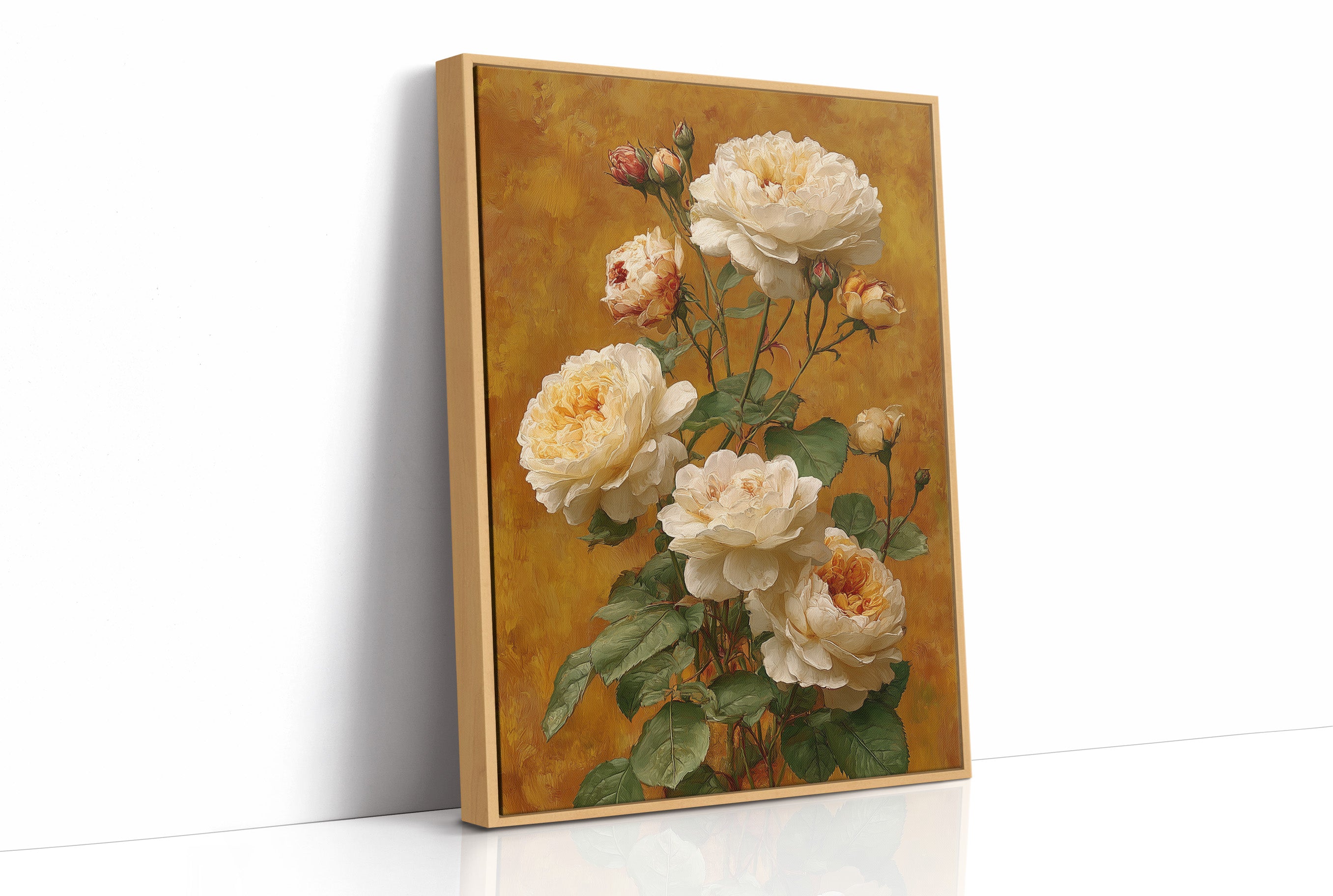 Cream Roses on a Golden Afternoon