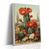 Desert Blooms Dance Against Mountains