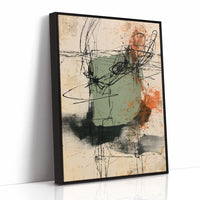 Sage Rust Gestural Scribble Art