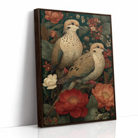 Two Doves Among the Roses