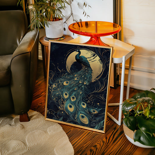 Moonlit Majesty in Gilded Plumes