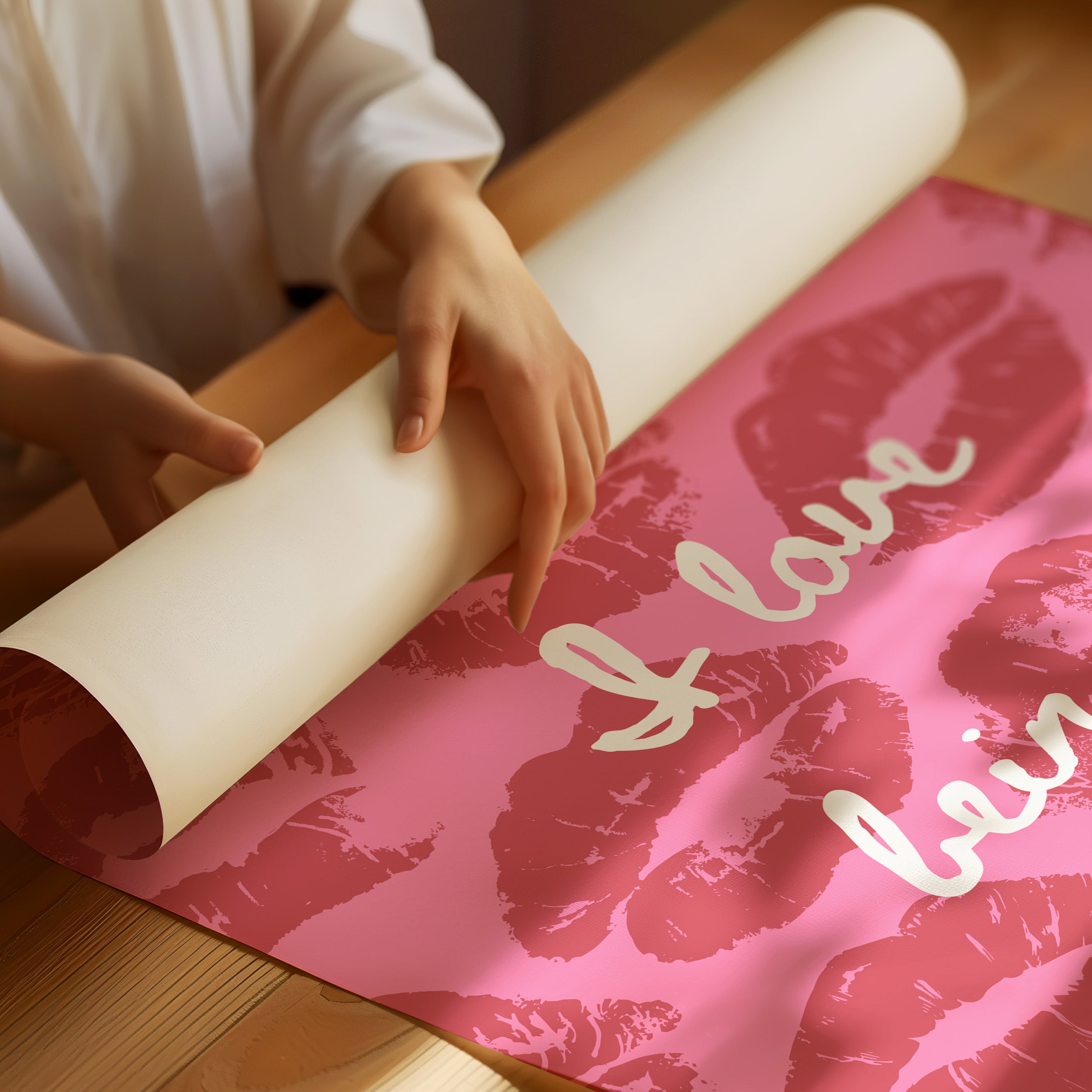 Pink Kisses Paint Sweet Messages