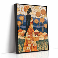 African Village Textile Collage