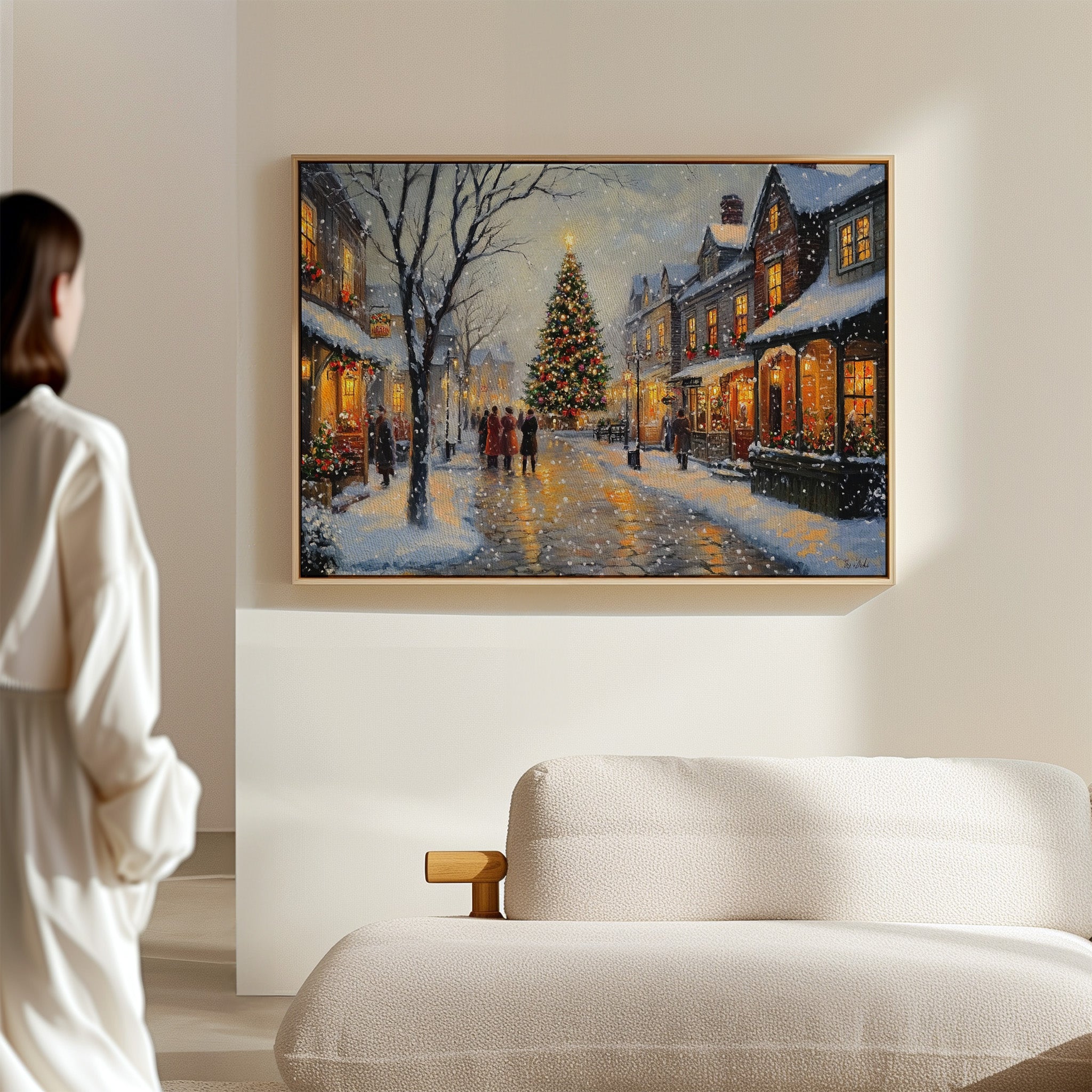 Snow Falls On Christmas Square