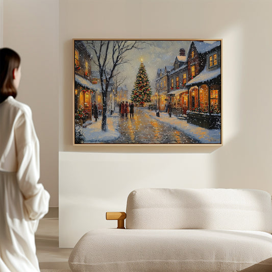Snow Falls On Christmas Square