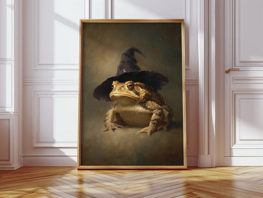 Charming Toad Witch Portrait - Whimsical Animal Art - Gallery Canvas image 6