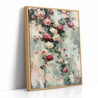 Climbing Roses on Plaster — Impasto Floral Painting