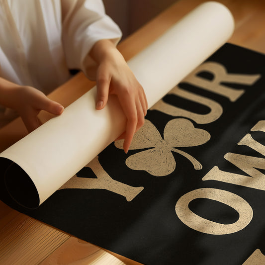 Make Your Own Luck Shamrock Poster Black