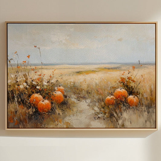 Pumpkins Rest In Golden Fields