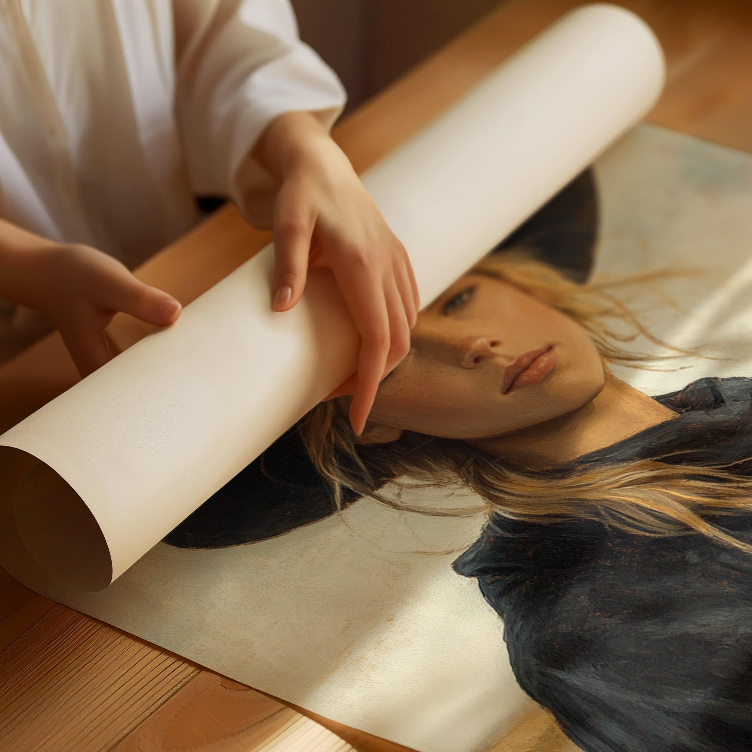 Cowgirl and Her White Horse