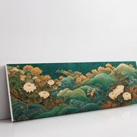 Golden Blooms Above Emerald Waves