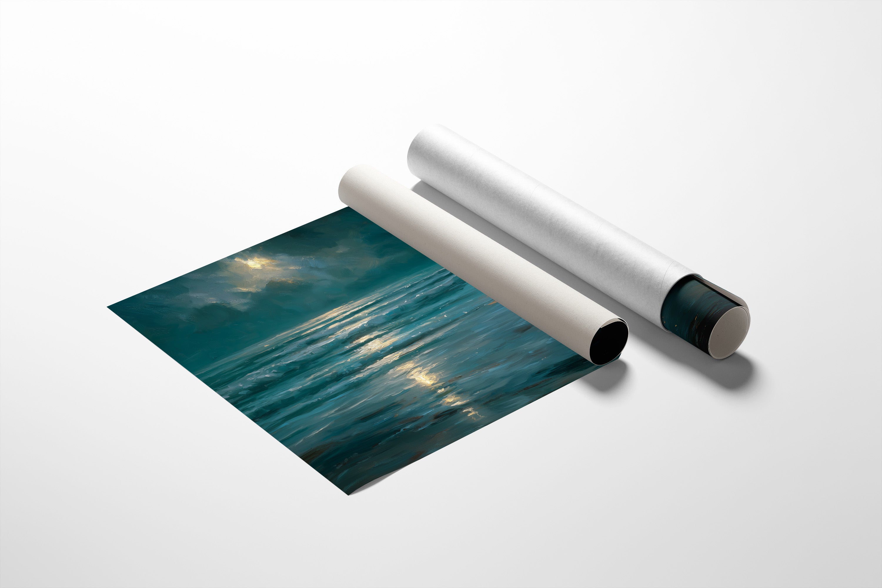 Midnight Walk Along Teal Waters