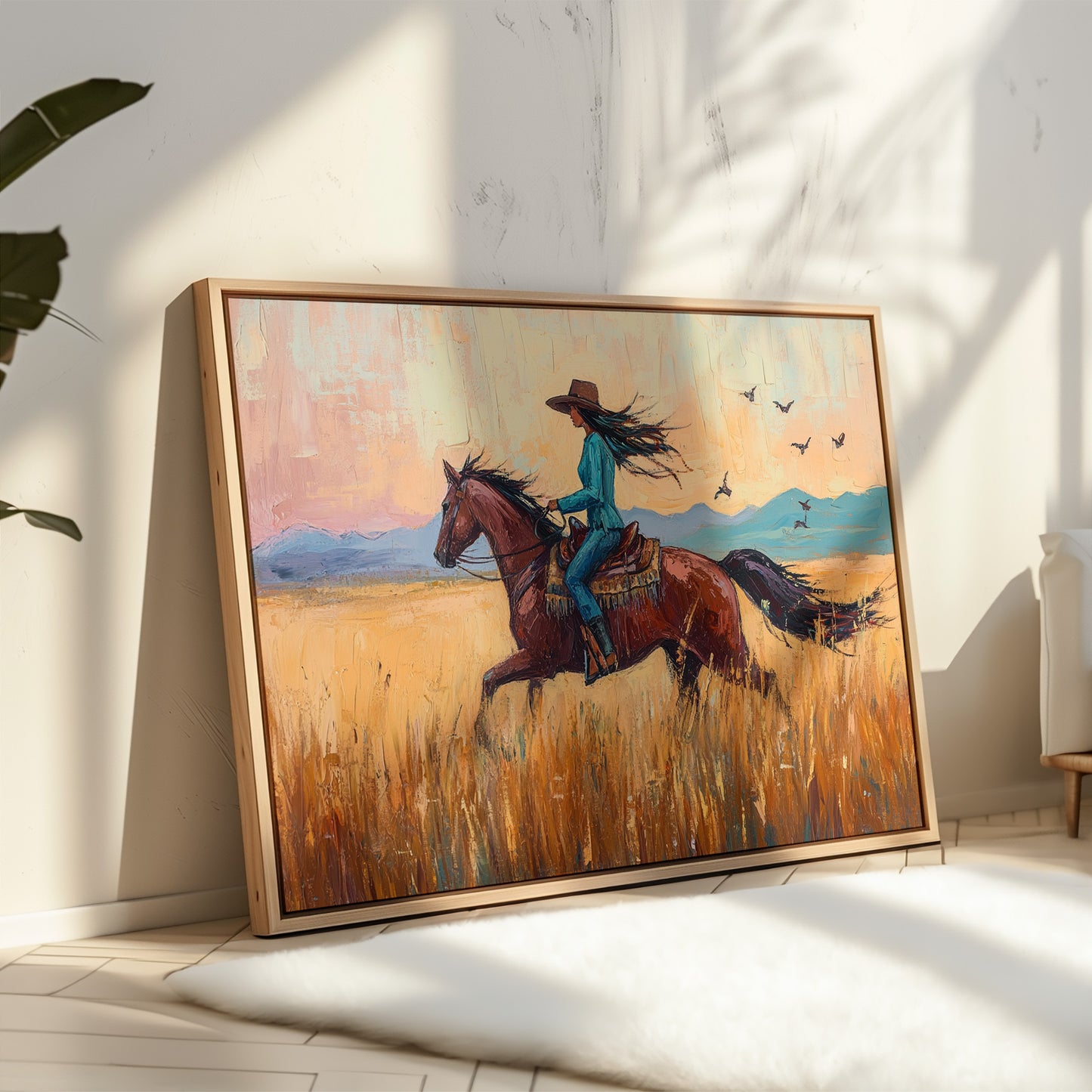 Cowgirl Ride at Sunset Plains