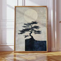 Zen Bonsai Tree Art – Minimalist Japanese Wall Print