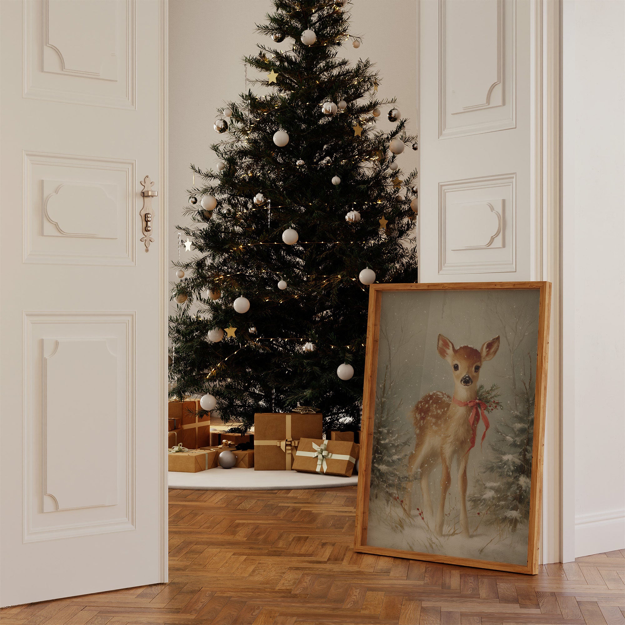 December's Fawn Wears Ruby Ribbons