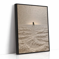 Robed Figure Facing Ocean Horizon