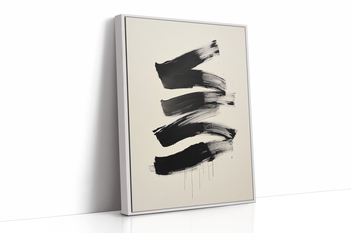 Black Strokes Dance Through Rain