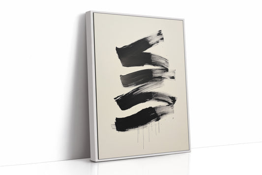 Black Strokes Dance Through Rain