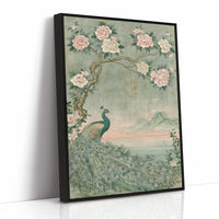 Peacock Peony Chinoiserie Mural