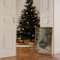 Forgotten Wagon In Winter Woods