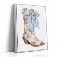 Blue Ribbons Dance On Ranch Leather