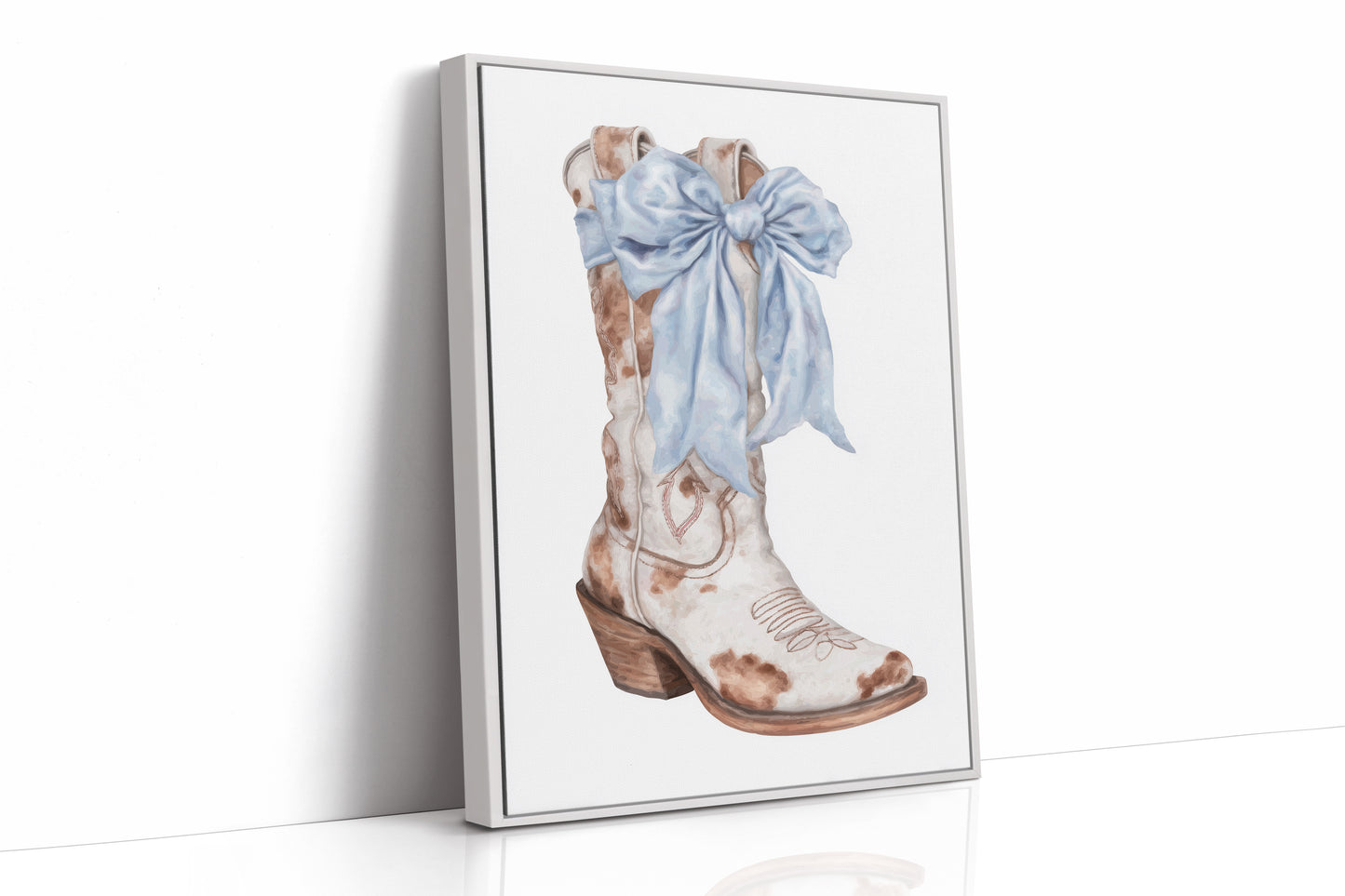 Blue Ribbons Dance On Ranch Leather