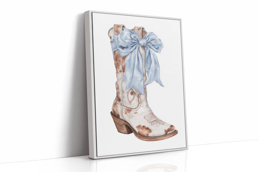 Blue Ribbons Dance On Ranch Leather